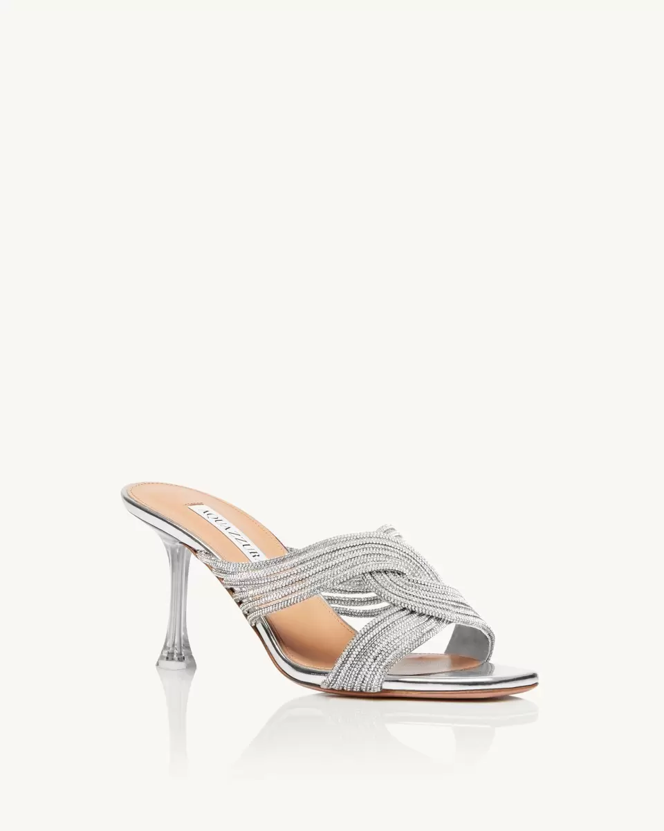 Women Silver Proven Sandals Gatsby Mule 75