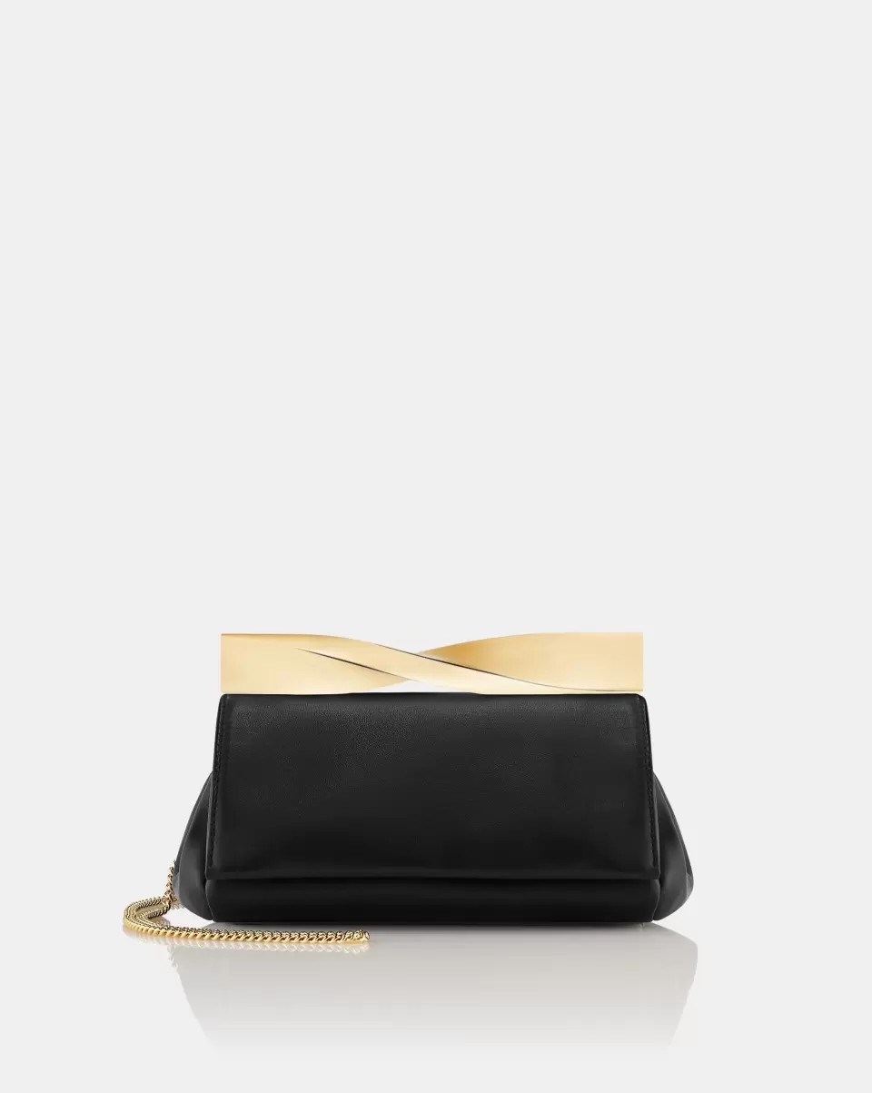 Black Fashionable Mini Twist Clutch Women Shoulder Bags