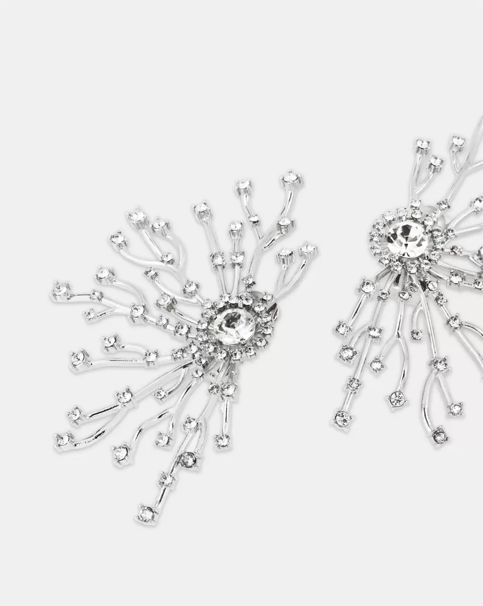 Silver Crystal Roots Earrings Jewelry Delicate Women