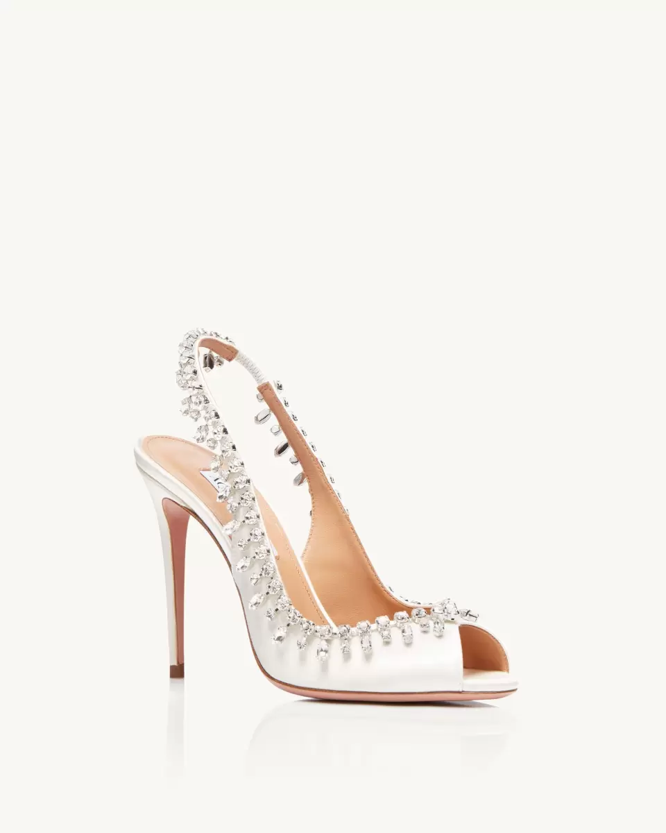Temptation Crystal Satin Sandal 105 Women Unbeatable Price White Bridal Shoes