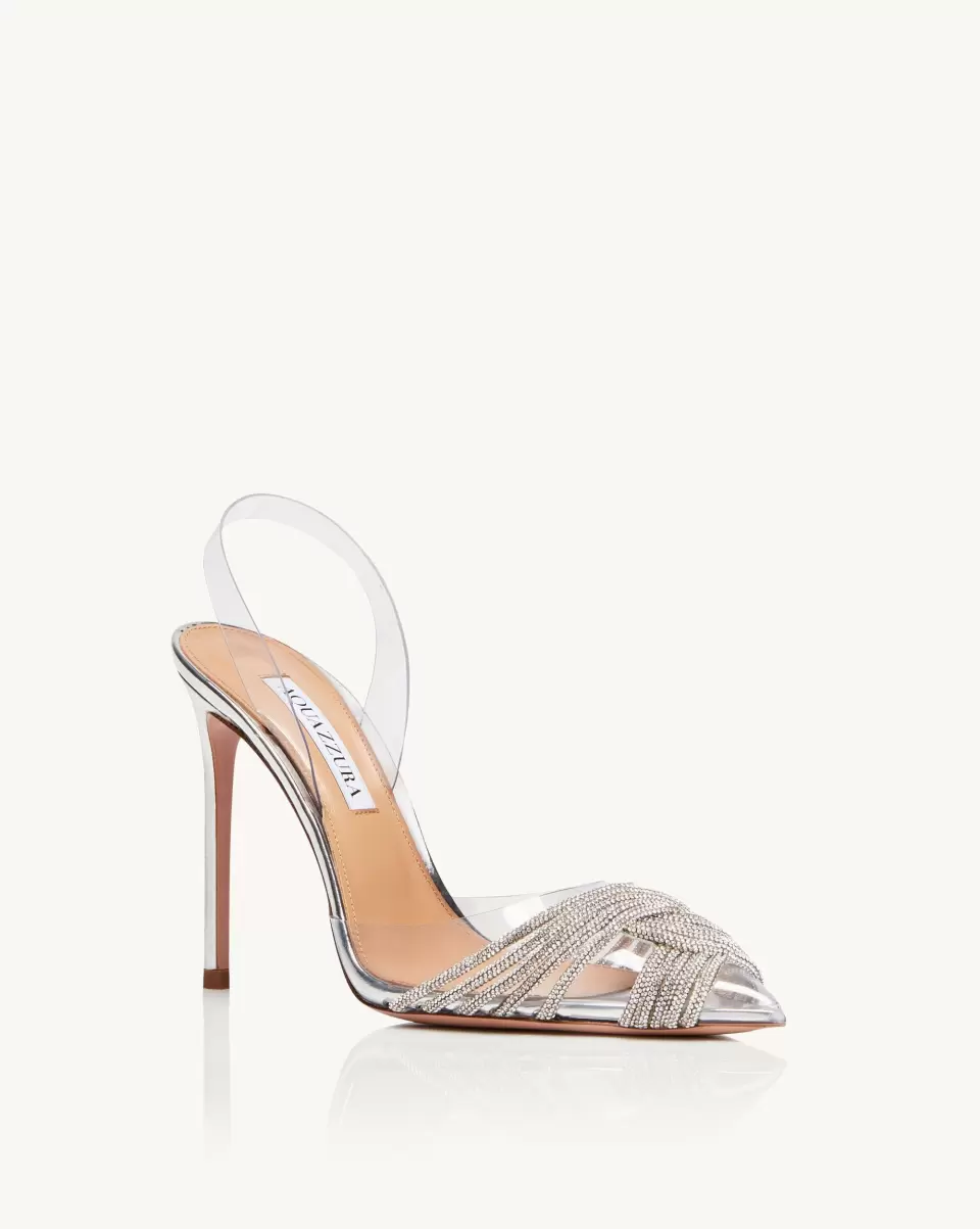 Women Bridal Shoes Gatsby Sling 105 Innovative Silver