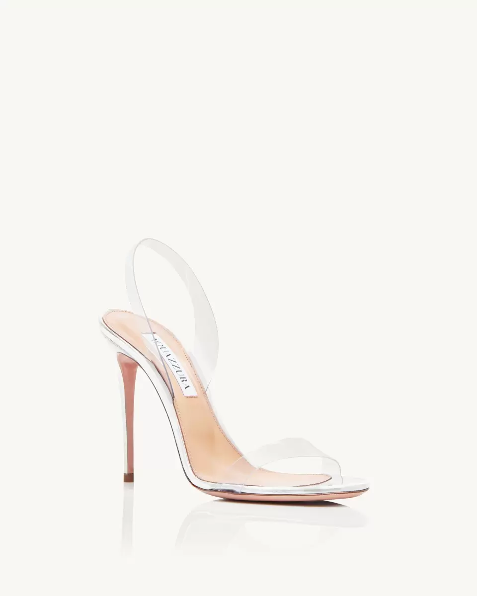 Women Silver Bridal Shoes Pioneer So Nude Plexi Sandal 105