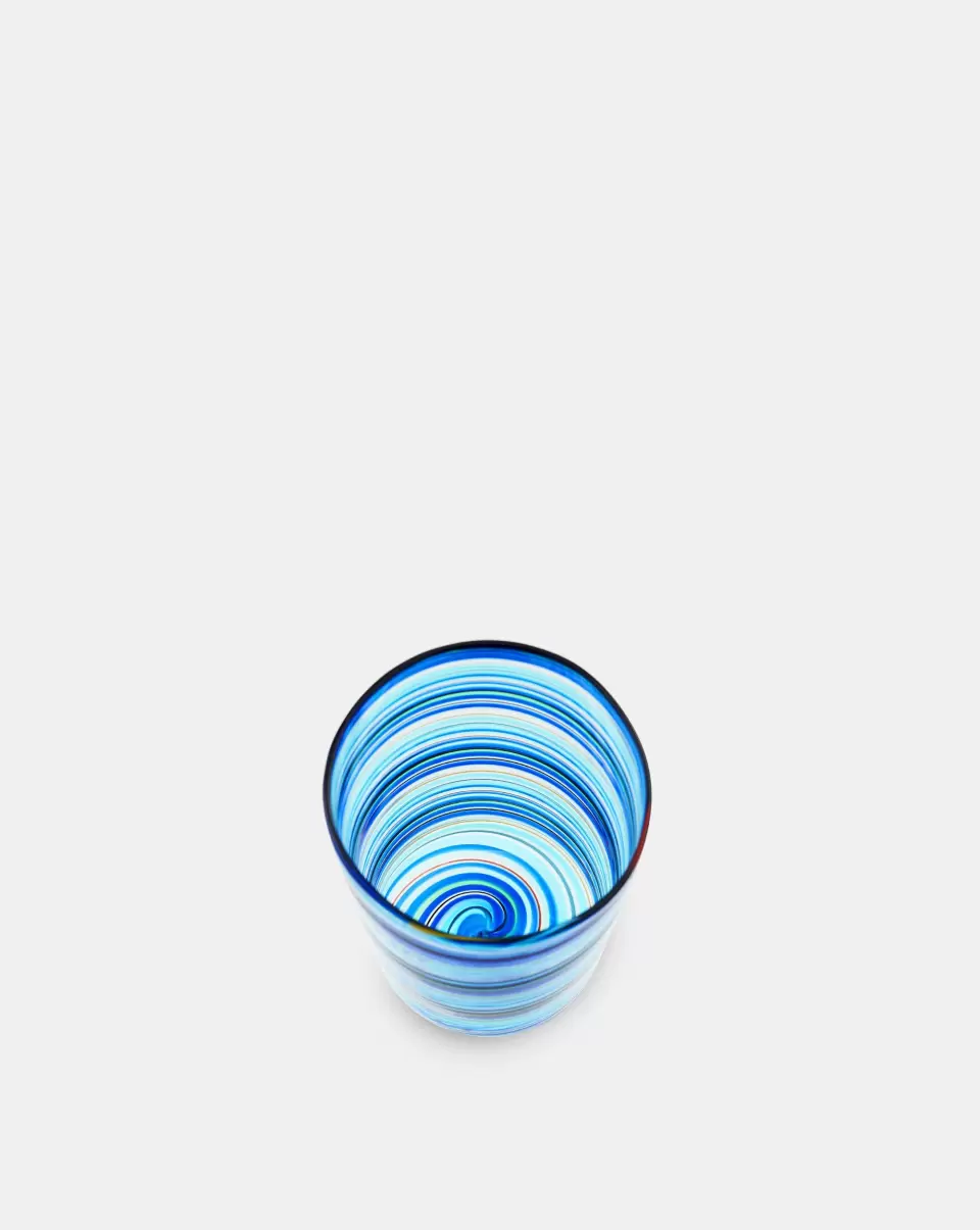 Multicolor Eclectic Rainbow Blue Swirl Tumbler Glassware Unisex
