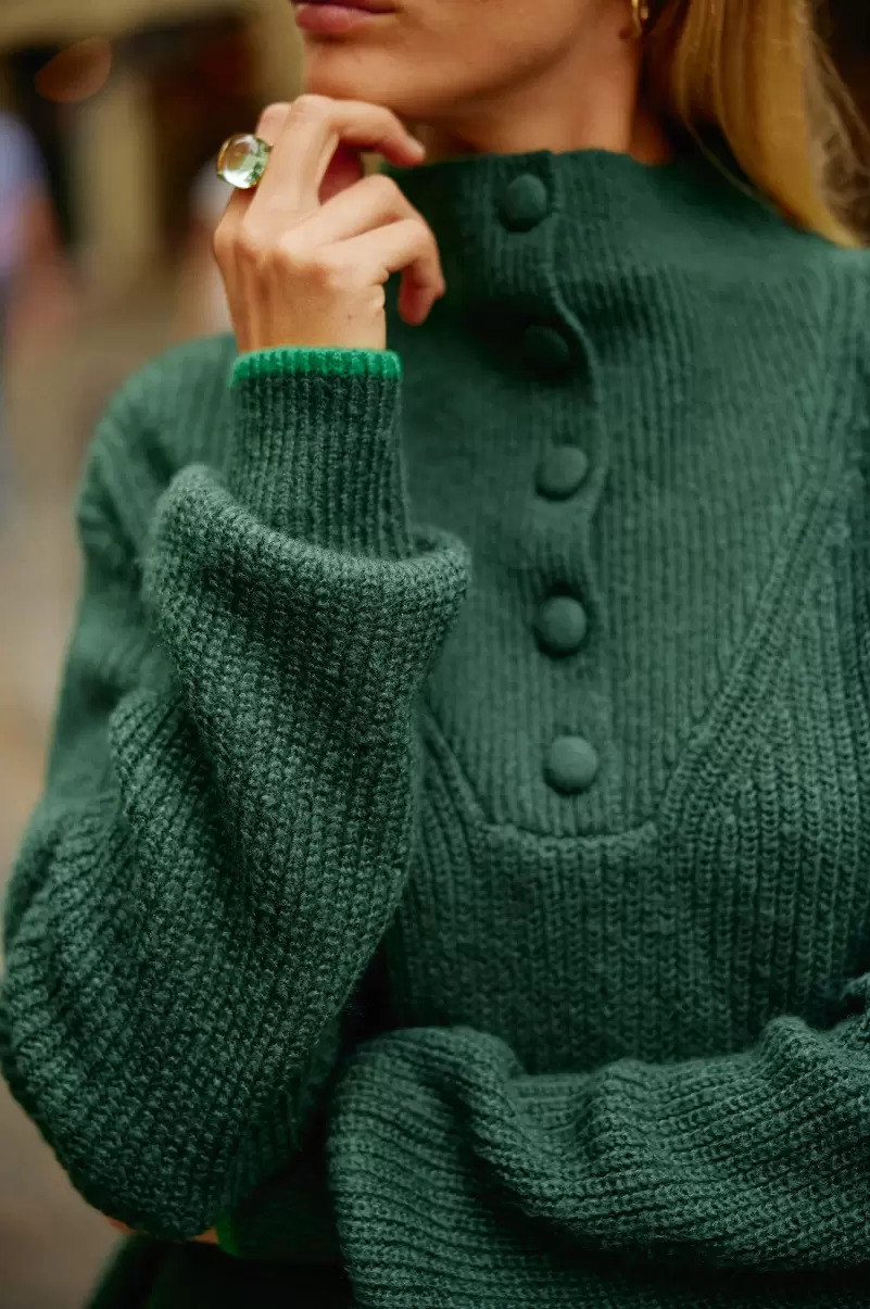 Knitwear Vert La Petite Etoile Pull Ml Sierra Women - 3