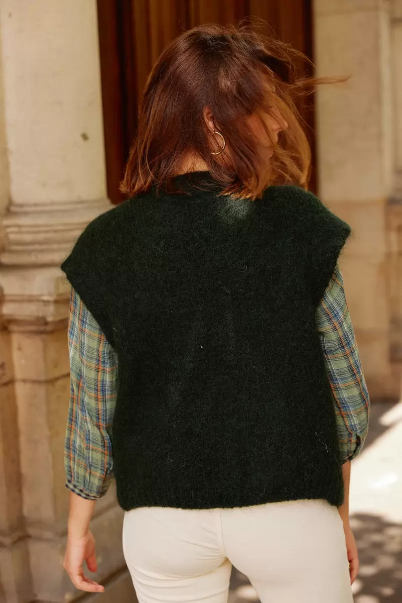 Knitwear Women Cardigan Sade La Petite Etoile Vert Fonce - 2