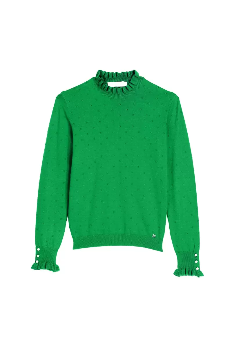 La Petite Etoile Jumper Solferinos Knitwear Vert Women - 4