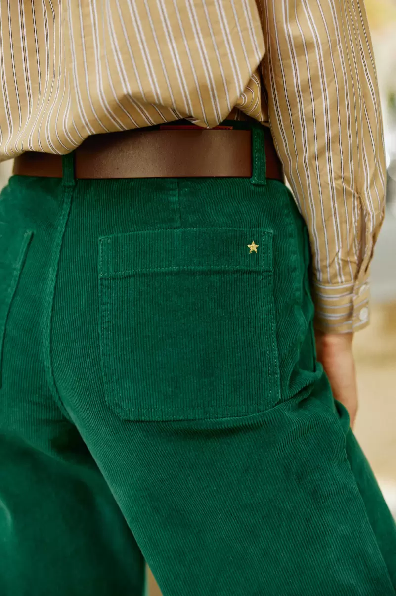 La Petite Etoile Vert Pantalon Atlanta V Trousers & Jeans Women - 4