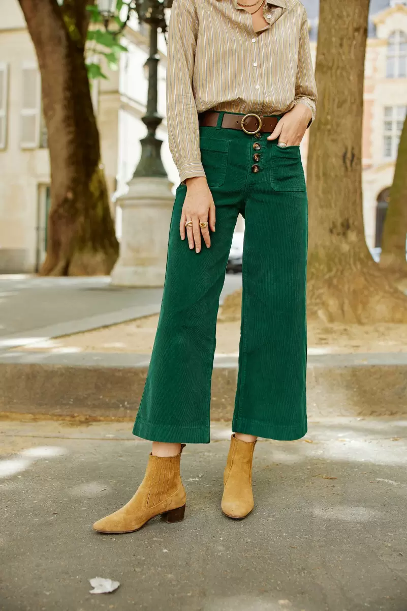 La Petite Etoile Vert Pantalon Atlanta V Trousers & Jeans Women