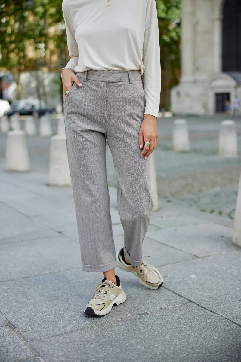 La Petite Etoile Beige Pantalon Cadel Trousers & Jeans Women