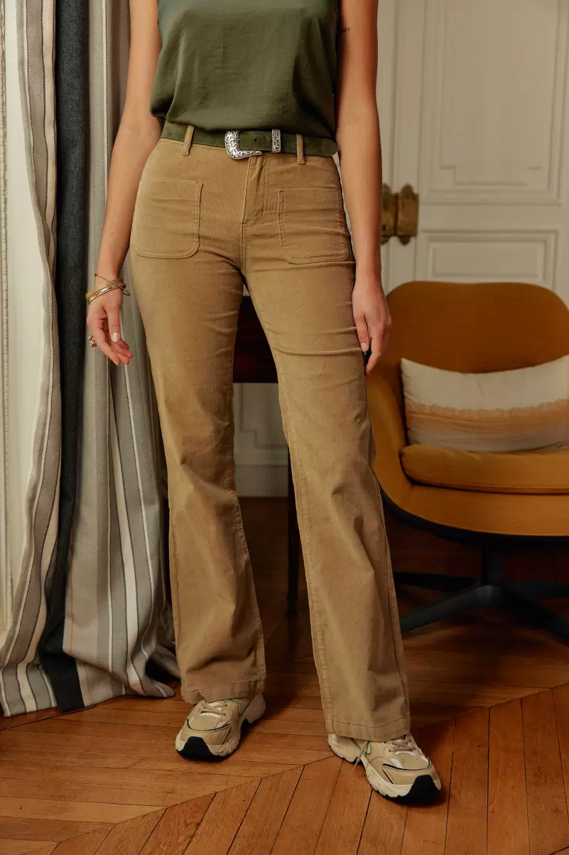 Trousers & Jeans Beige Pants Sonny Velours La Petite Etoile Women