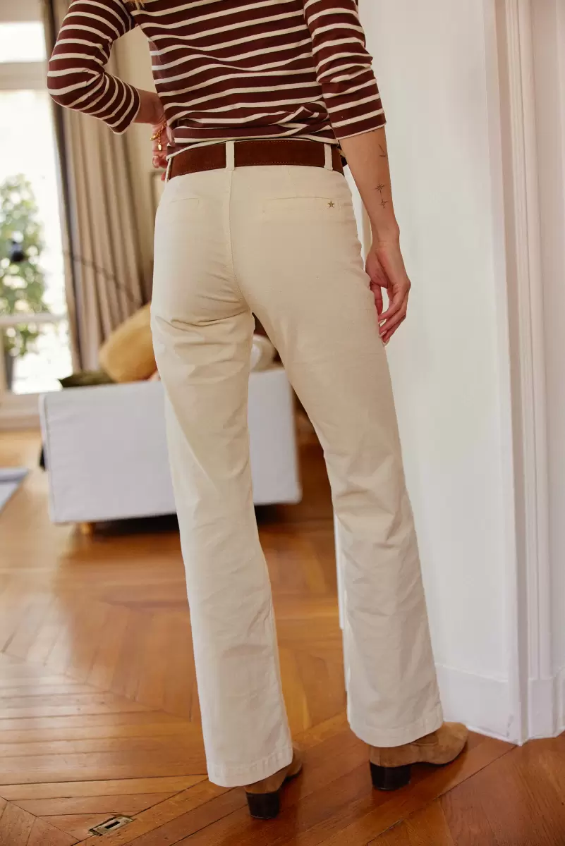 Women La Petite Etoile Trousers & Jeans Ecru Pants Sonny Velours - 1