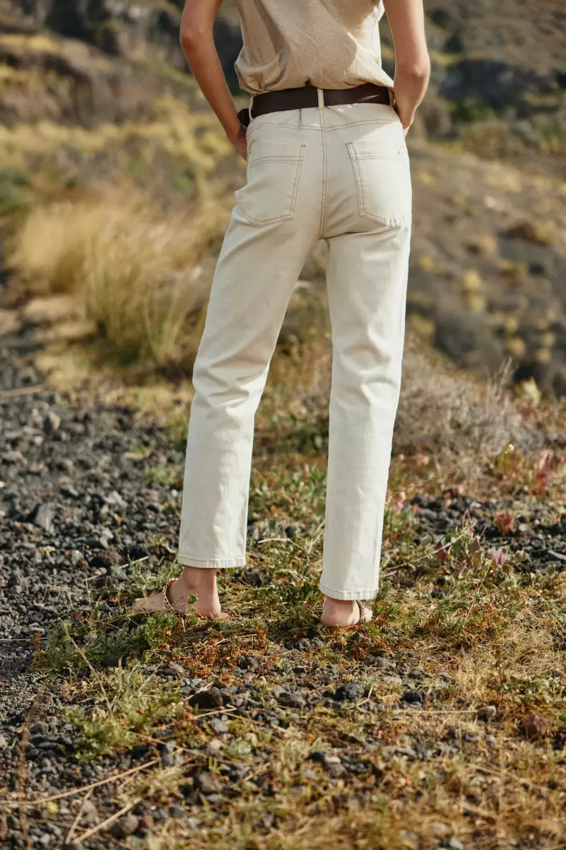 Women Beige Trousers & Jeans La Petite Etoile Jean Brieg B - 1