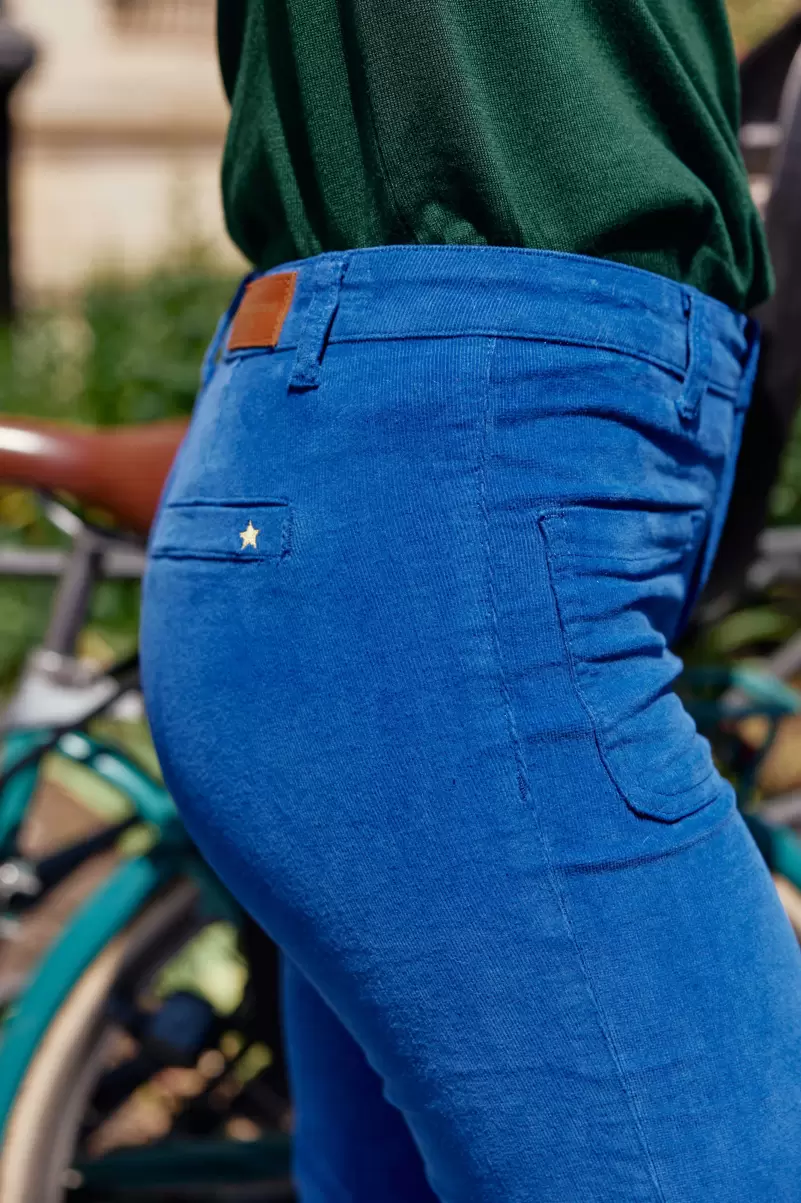 Women Bleu Pants Sonny Velours La Petite Etoile Trousers & Jeans - 4