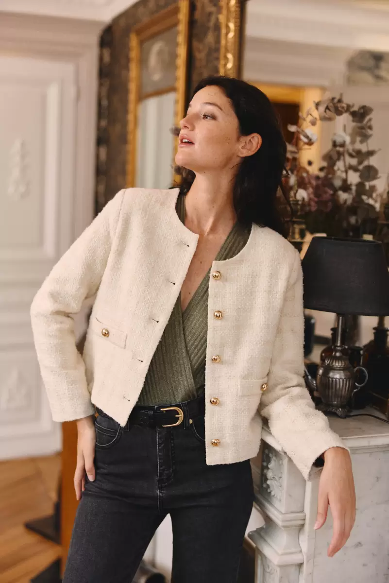 Women Veste Melia Coats & Jackets La Petite Etoile Ecru