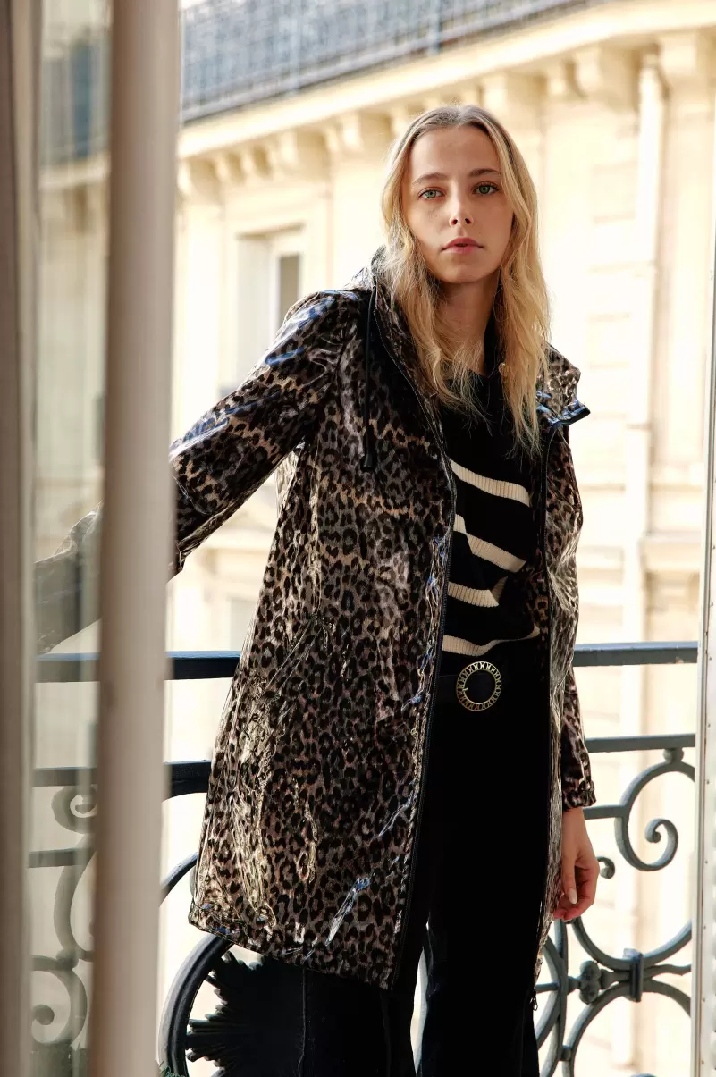 Women Windbreaker Rainy Imprime Coats & Jackets La Petite Etoile Leopard - 2