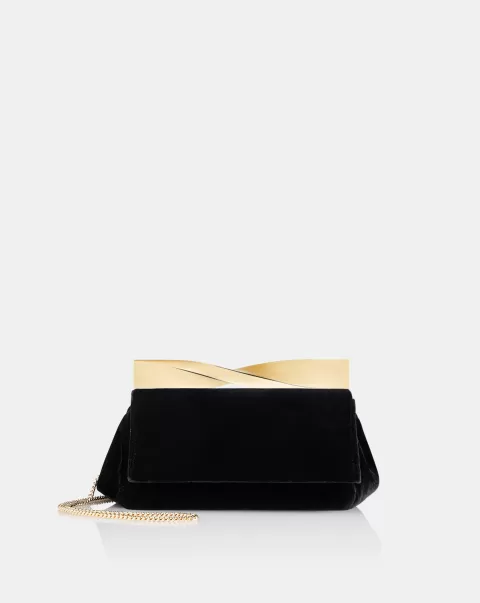 Women Mini Bags Mini Twist Clutch Fashionable Black