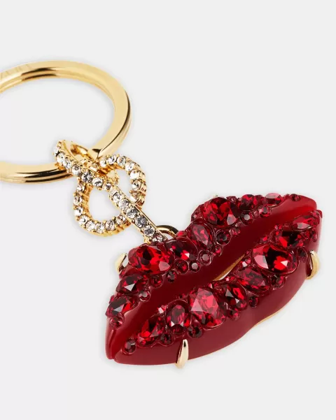 Red Jewelry Kiss Me Key Holder Dropped Women