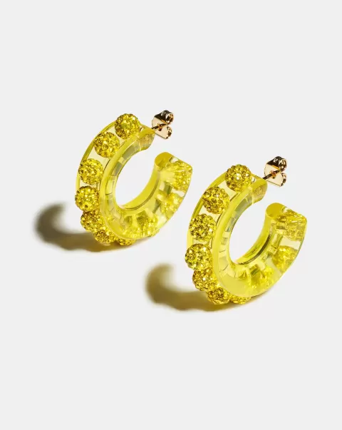 Jewelry Women Simple Disco Darling Mini Earrings Yellow