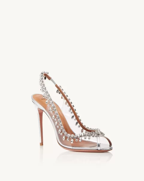 Women Bridal Shoes Reduced Silver Temptation Crystal Sandal 105