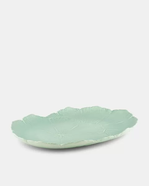 Green Dinnerware Unisex Cherry Blossom Oval Platter Convenient