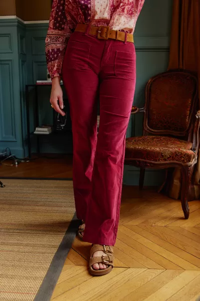 Pants Sonny Velours La Petite Etoile Women Framboise Trousers & Jeans