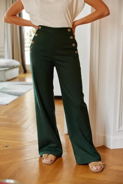 Women Pants Cady Trousers & Jeans La Petite Etoile Vert