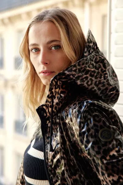 Women Windbreaker Rainy Imprime Coats & Jackets La Petite Etoile Leopard